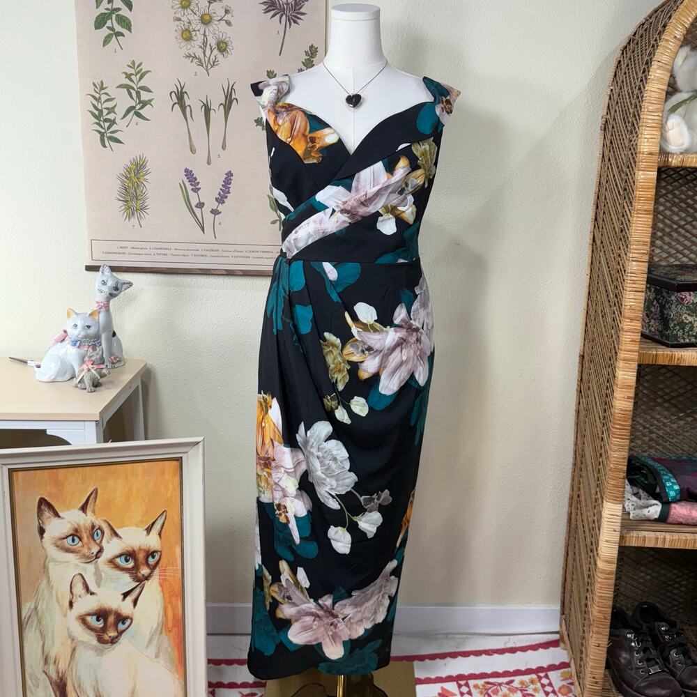 City Chic NWT Floral Off Shoulder Maxi Dress Party Wedding Guest Romantic M 18